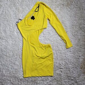 Yellow cutout dress